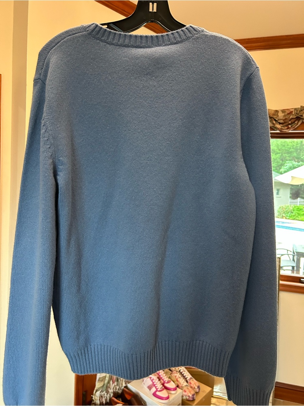 Men's Gucci Light Blue Men's felted wool knit Crewneck Sweater size XL Italy - Picture 2 of 11